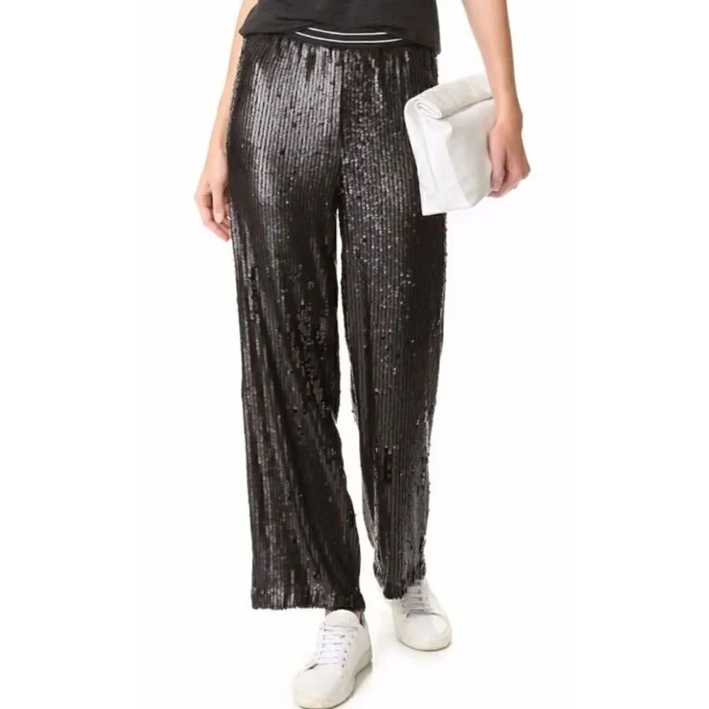 Free People Just a Dreamer Sequin Black Pull-On Pants - Women’s US Small